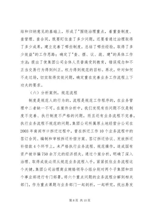 国有企业治理商业贿赂专项工作情况汇报 (7).docx