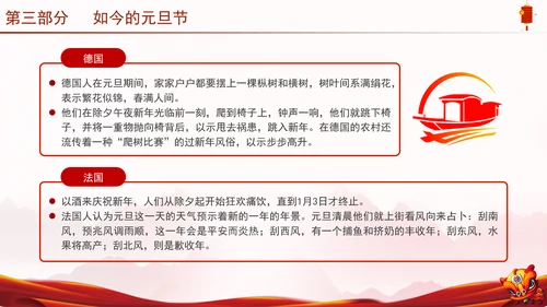 中国传统节日元旦的起源历史专题党课PPT