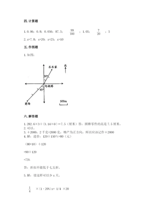 六年级下册数学期末测试卷必考题.docx