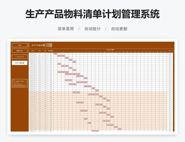 生产产品物料清单计划管理系统