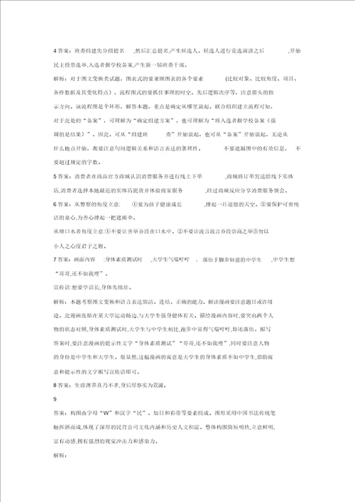 2019届高考语文二轮复习易错点特训图文转换含解析