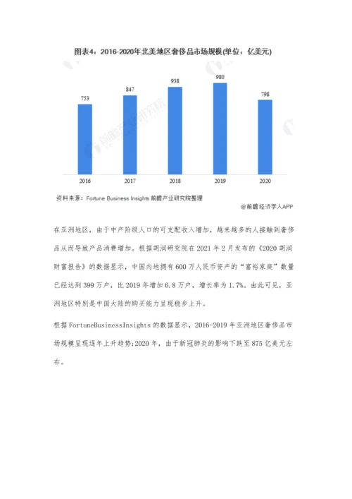 全球奢侈品行业市场规模、区域格局及发展前景分析-多因素将促进全球奢侈品回暖.docx