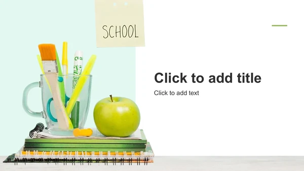 绿色简约风学校教育PPT主题