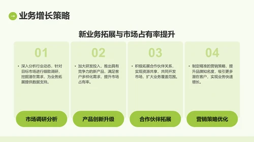 绿色商务风IT互联网季度汇报PPT模板