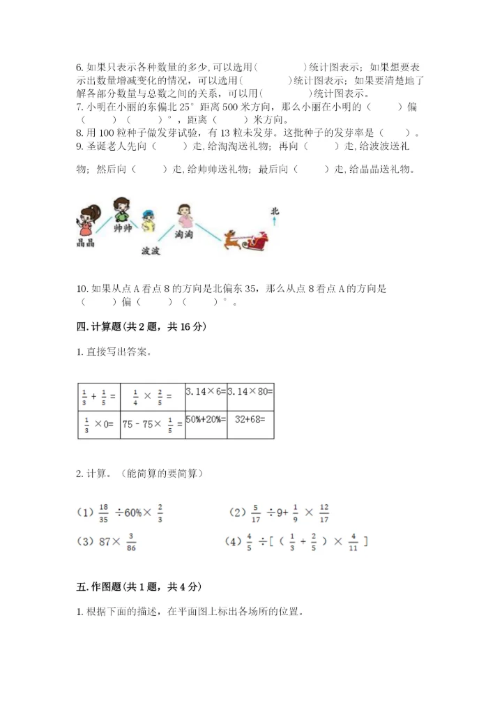 2022人教版六年级上册数学期末测试卷精品（必刷）.docx