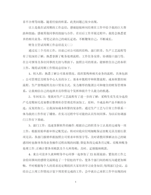 精编之财务主管试用期工作总结范文2.docx