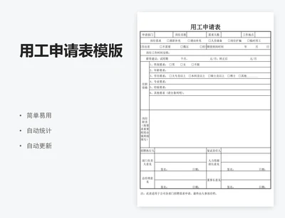 用工申请表模版