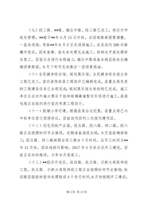 县重点工作完成情况的自查报告.docx