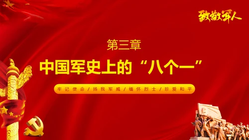 八一建军节致敬军人缅怀烈士通用PPT模板