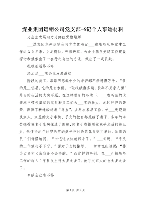 煤业集团运销公司党支部书记个人事迹材料 (2).docx