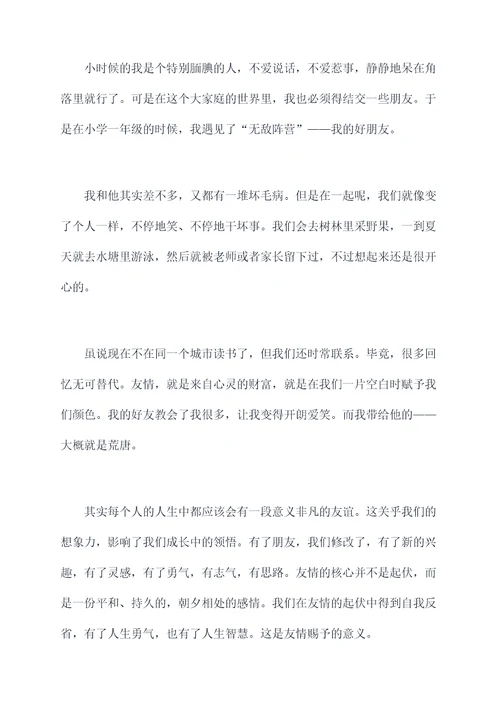 这里有友谊的作文提纲