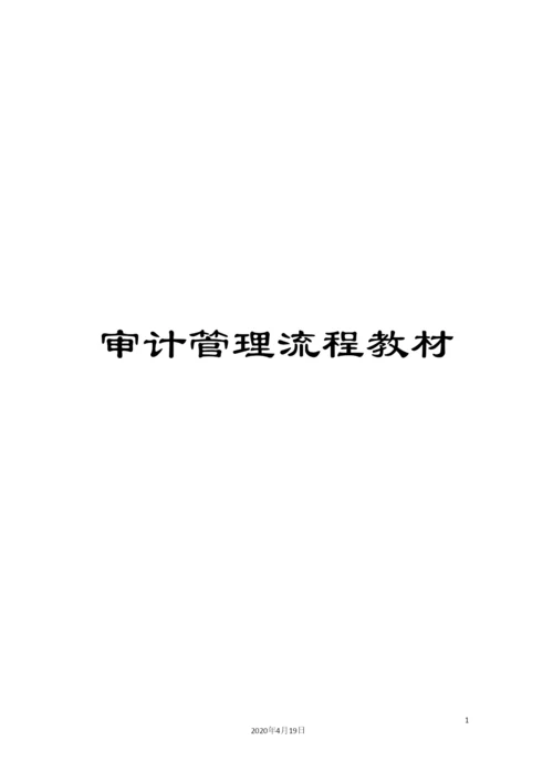 审计管理流程教材.docx