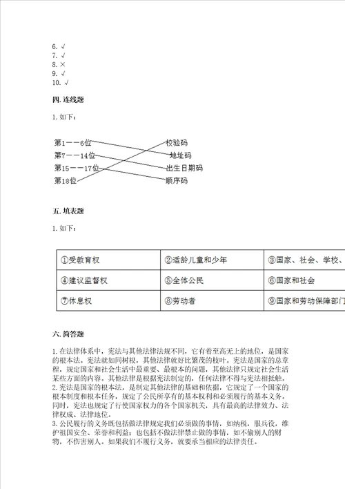 20222023学年六年级上册道德与法治期中测试卷含完整答案夺冠系列