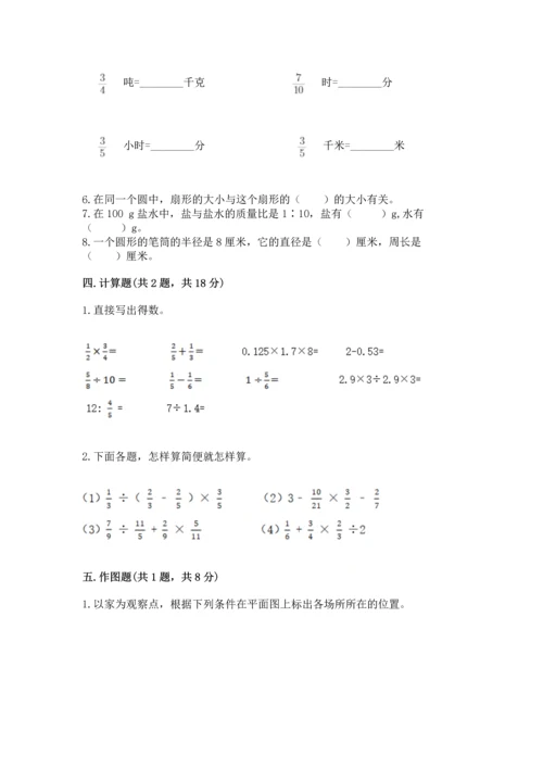 人教版六年级上册数学期末测试卷带答案（最新）.docx