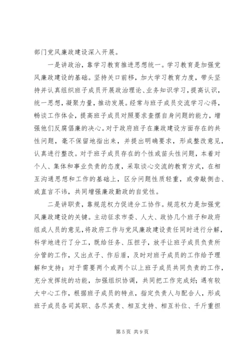 市长个人党风廉政建设责任制报告.docx