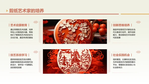 绿色中国风非遗剪纸艺术PPT模板