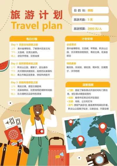 (贵阳)旅游计划3天