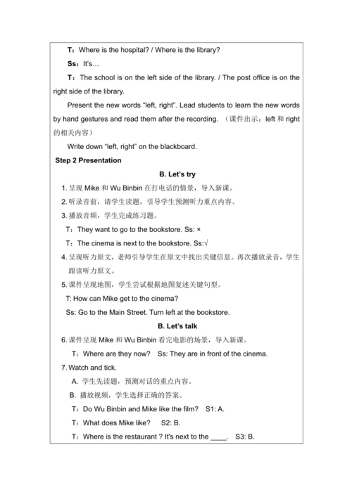 Unit 1 How can I get there Part B-Let's try & Let'