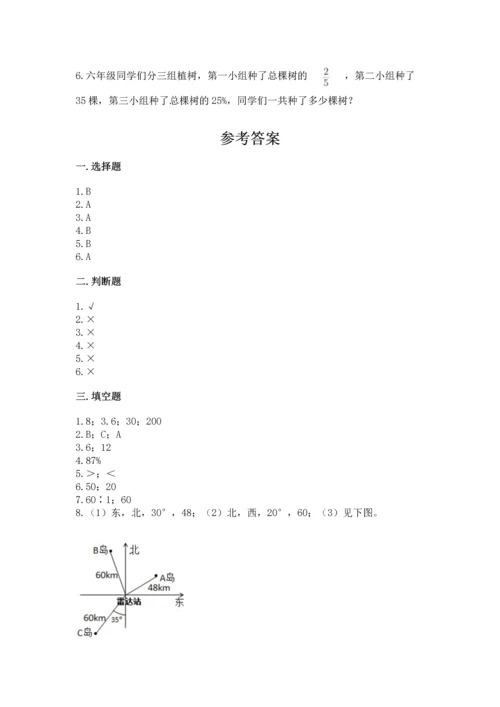 小学六年级上册数学期末测试卷及答案（名校卷）.docx