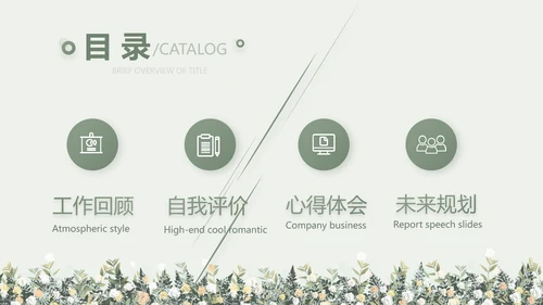 绿色小清新述职报告工作总结动态PPT模板