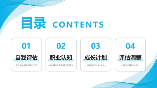 蓝色简约风大学生职业生涯规划