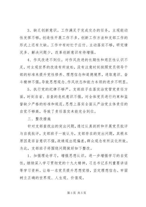 实施乡村振兴战略专项巡察整改专题组织生活会对照检查材料.docx