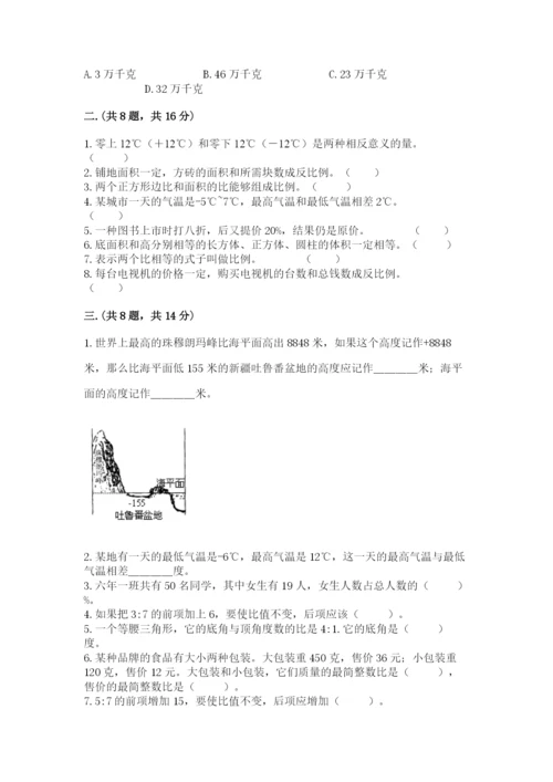 人教版数学小升初模拟试卷word.docx