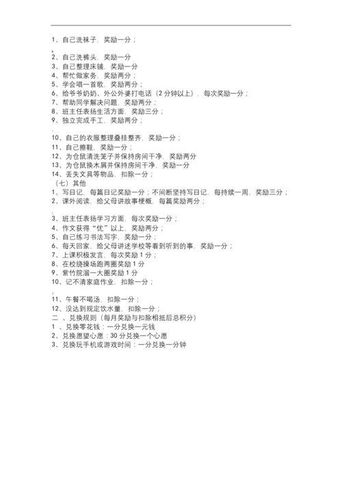 小学生习惯培养积分奖励制度.docx