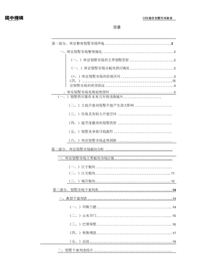 南京别墅市场研究报告