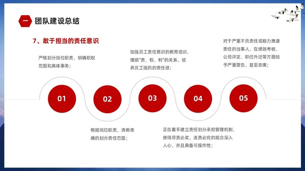 蓝色山峰励志企业培训团队建设汇报ppt团队建设总结ppt