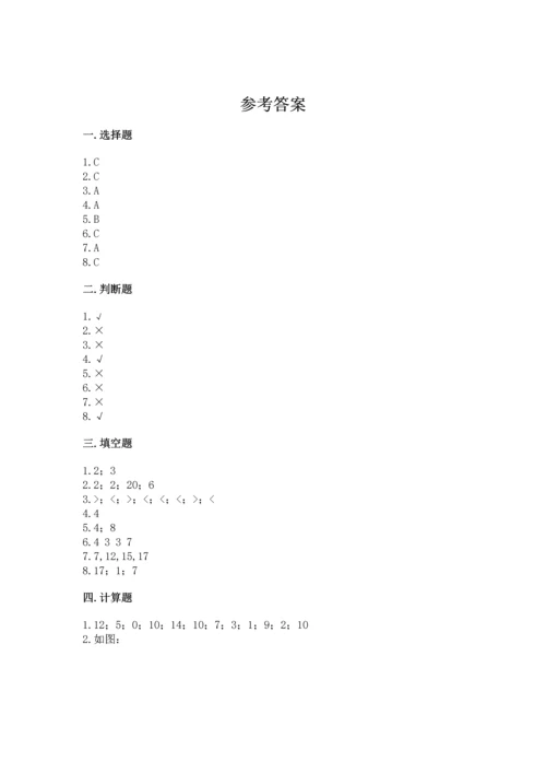 小学一年级上册数学期末测试卷（夺分金卷）.docx