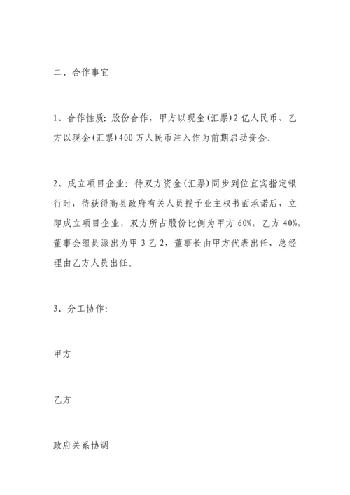 项目合作股份公司协议范本.docx