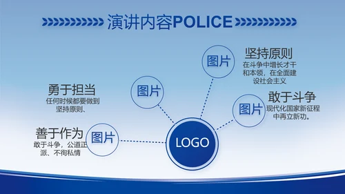 蓝色大气公安警察工作汇报动态PPT