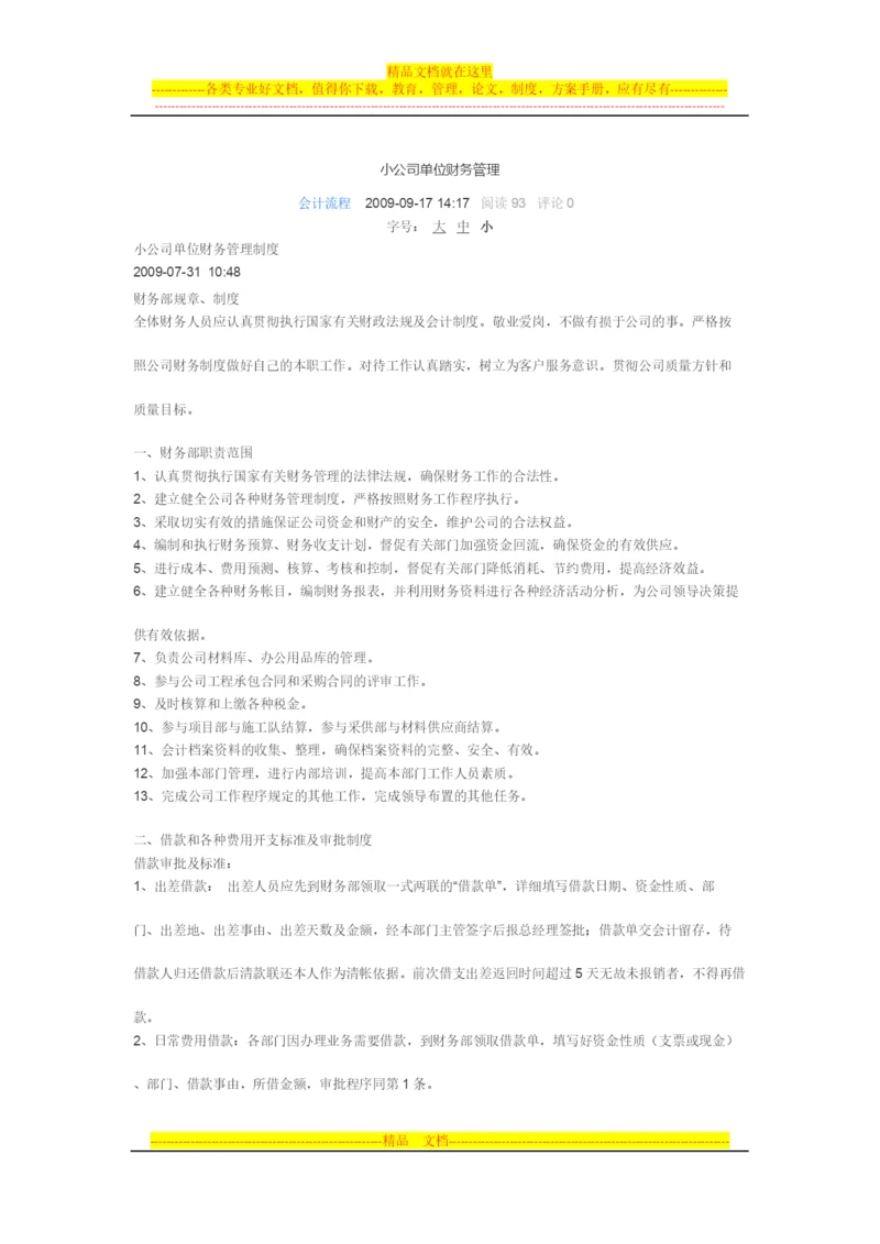 小公司单位财务管理.docx
