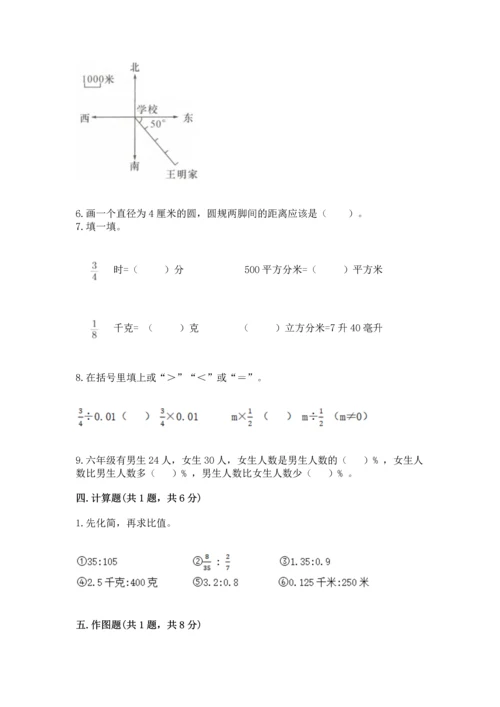 人教版六年级上册数学期末测试卷及完整答案【精品】.docx