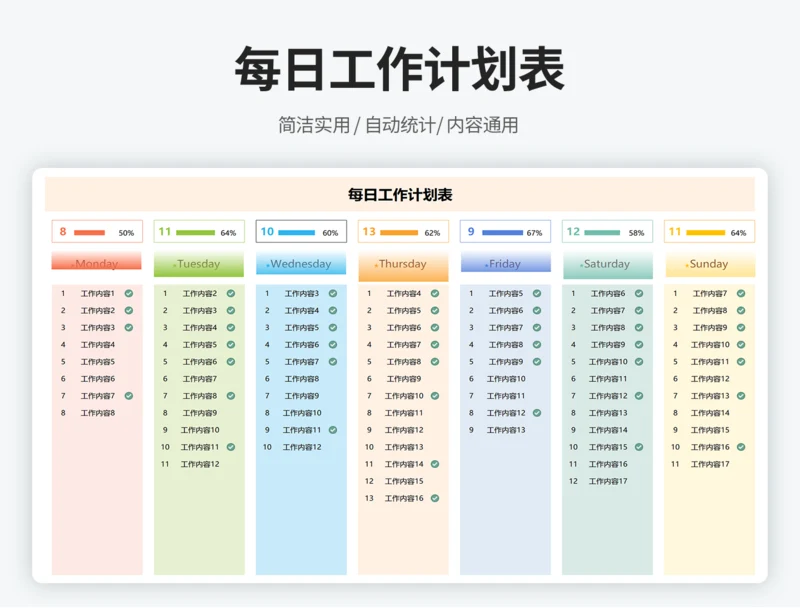 每日工作计划表