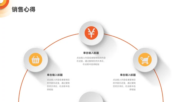 橙色黄色渐变微立体销售年中总结PPT模板