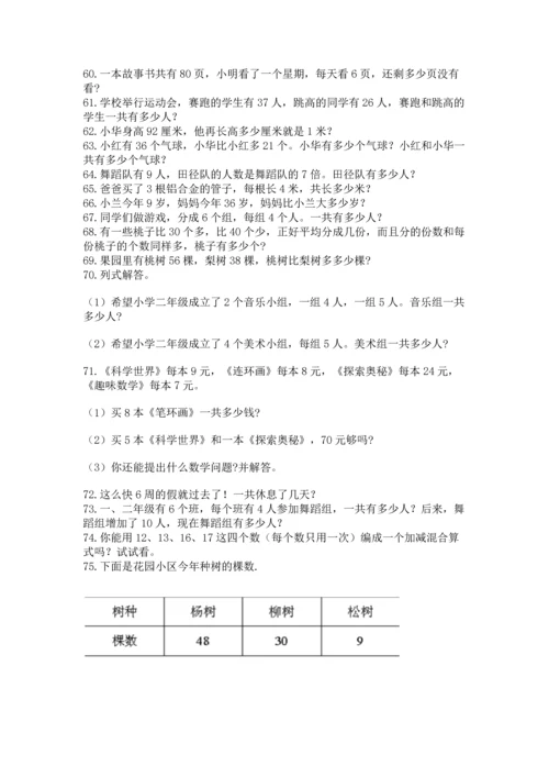 小学二年级上册数学应用题100道附答案（完整版）.docx