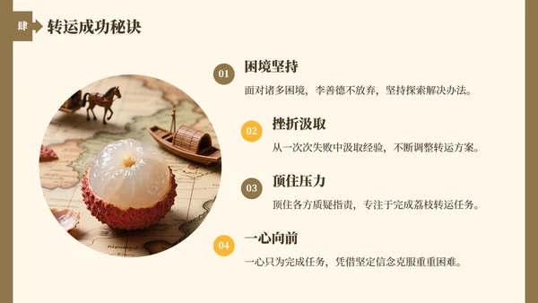 棕黄色长安的荔枝读书笔记分享PPT模板