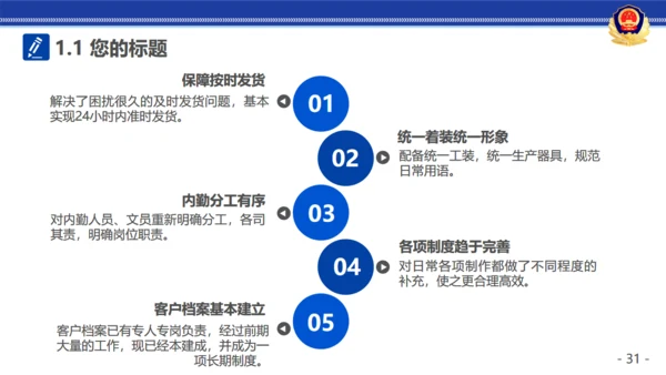 公安警察治安工作汇报通用PPT模板