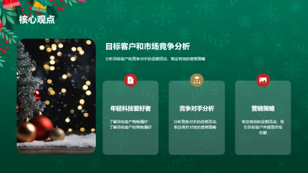 绿色3D创意圣诞节促销活动计划PPT模板
