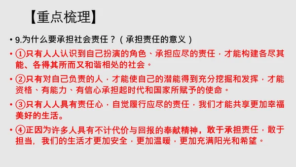 第六课责任与角色同在 综合复习精品课件(23张PPT )