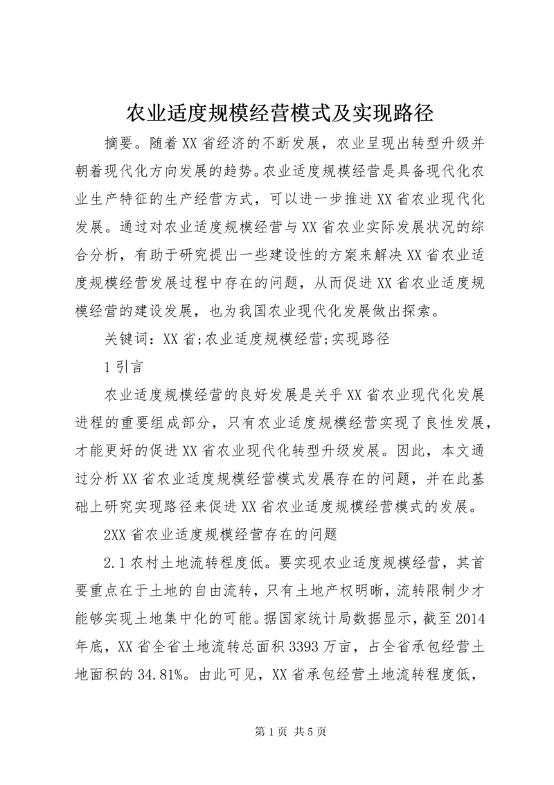 农业适度规模经营模式及实现路径.docx