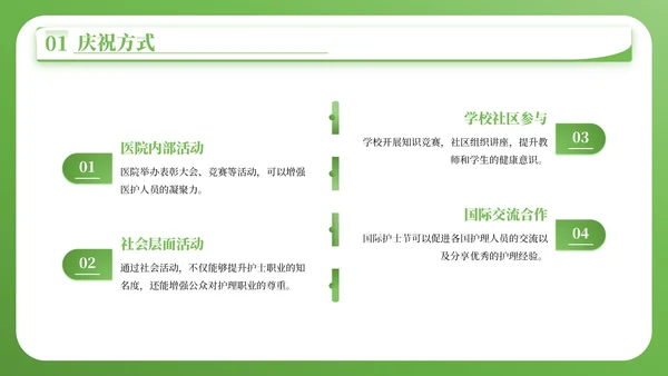 绿色简约风护士节宣传与科普PPT模板