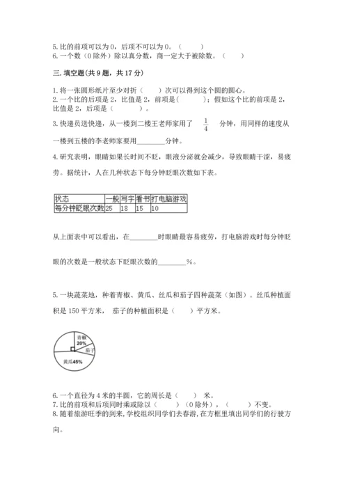 小学六年级上册数学期末测试卷加答案解析.docx