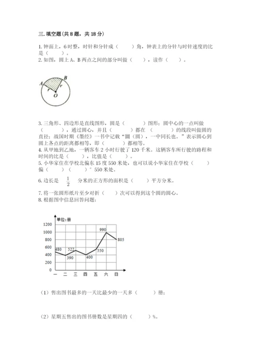 人教版小学六年级上册数学期末测试卷含答案下载.docx