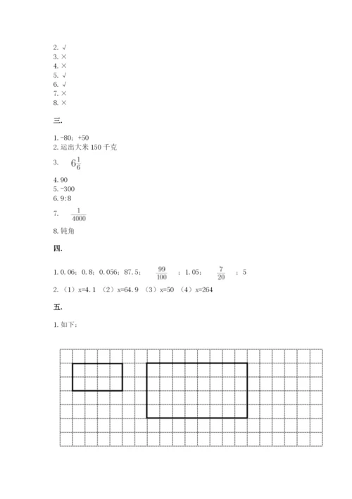 人教版数学六年级下册试题期末模拟检测卷精品【全国通用】.docx