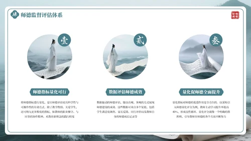 绿色古风教师师德培训PPT通用模板