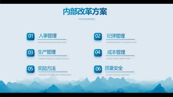 蓝色中国风乡村振兴美丽画卷党建PPT动态模板