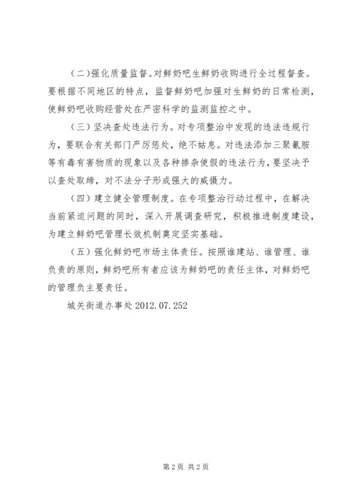 城关街道鲜奶吧专项整治工作的汇报 (2).docx